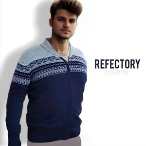 Grandpacore Lambswool Fair Isle Zipper Cardigan